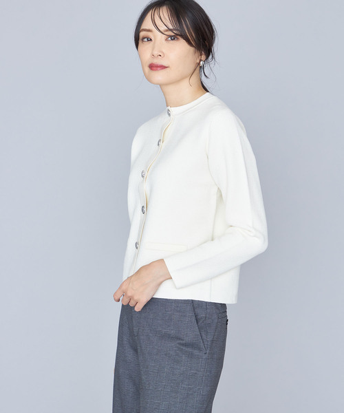 A/C DESIGN BY ALPHA CUBIC（エーシーデザインバイアルファキュービック）の「【洗濯可能】メタルボタンニットカーディガン（カーディガン/ボレロ・レディース・ブルー/オフホワイト/ネイビー・M/L）」の2枚目の写真