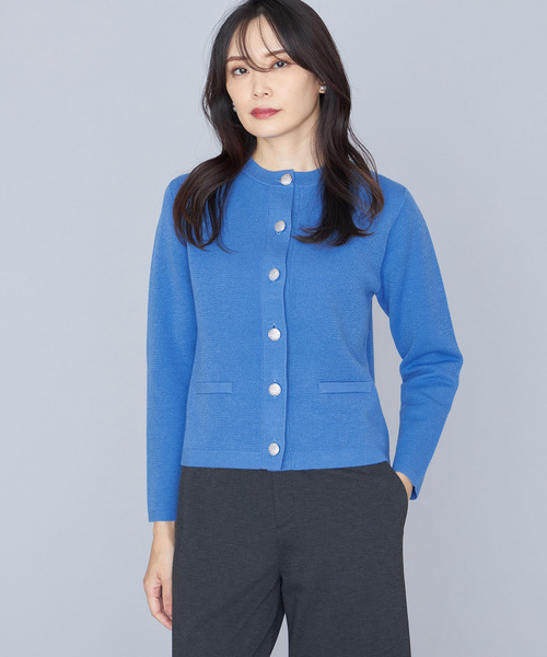 A/C DESIGN BY ALPHA CUBIC（エーシーデザインバイアルファキュービック）の「【洗濯可能】メタルボタンニットカーディガン（カーディガン/ボレロ・レディース・ブルー/オフホワイト/ネイビー・M/L）」の3枚目の写真