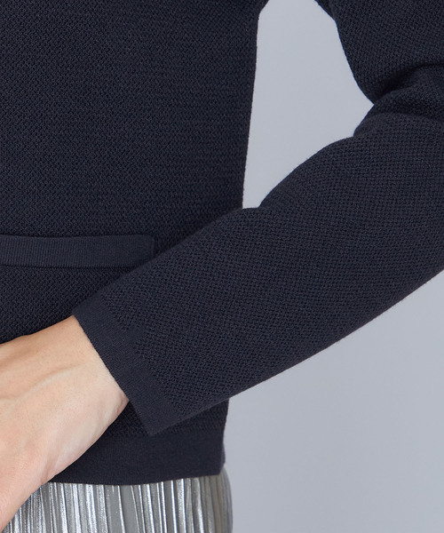 A/C DESIGN BY ALPHA CUBIC（エーシーデザインバイアルファキュービック）の「【洗濯可能】メタルボタンニットカーディガン（カーディガン/ボレロ・レディース・ブルー/オフホワイト/ネイビー・M/L）」の9枚目の写真