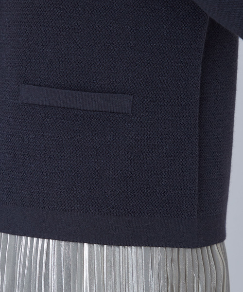 A/C DESIGN BY ALPHA CUBIC（エーシーデザインバイアルファキュービック）の「【洗濯可能】メタルボタンニットカーディガン（カーディガン/ボレロ・レディース・ブルー/オフホワイト/ネイビー・M/L）」の10枚目の写真