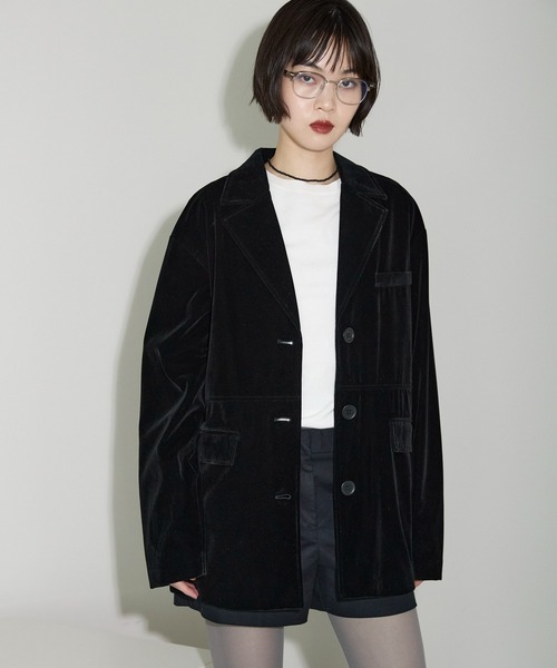 セール】ベロアテーラードジャケット（テーラードジャケット）｜leimn