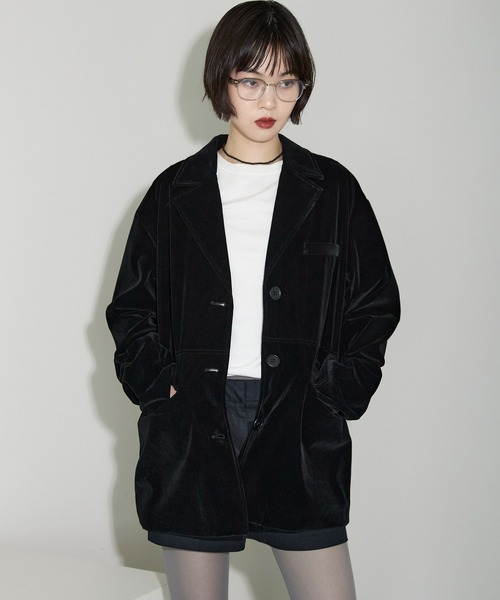 セール】ベロアテーラードジャケット（テーラードジャケット）｜leimn