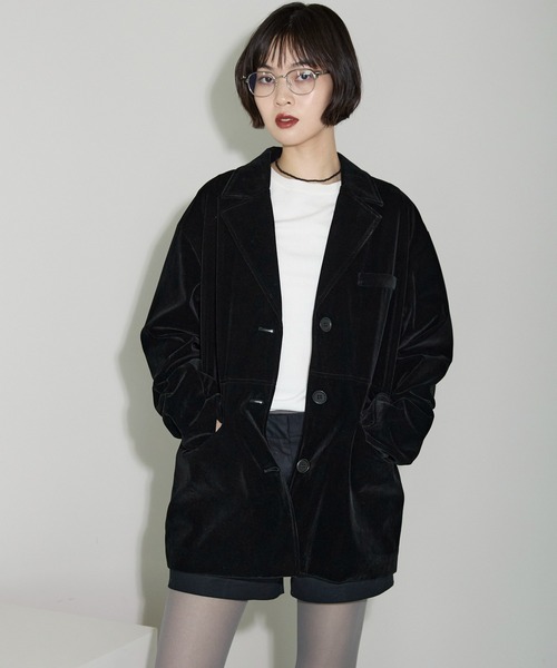 セール】ベロアテーラードジャケット（テーラードジャケット）｜leimn