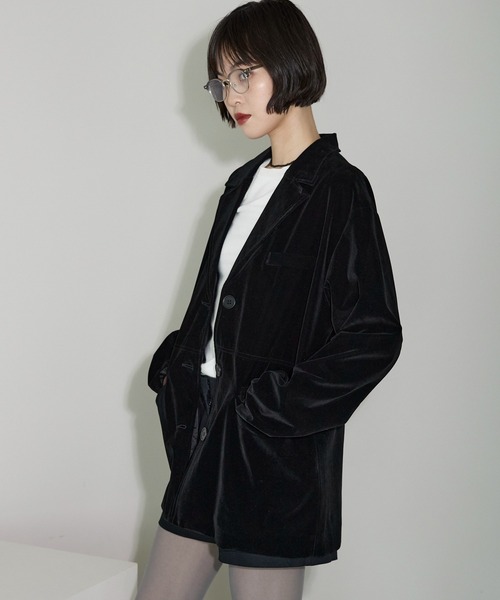 leimn（レイムン）の「ベロアテーラードジャケット（テーラードジャケット・レディース・ダークブラウン/ブラック・FREE）」の16枚目の写真
