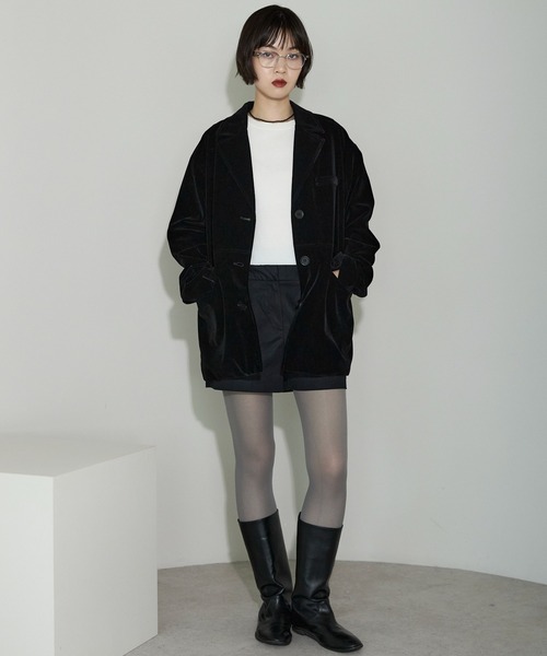 セール】ベロアテーラードジャケット（テーラードジャケット）｜leimn