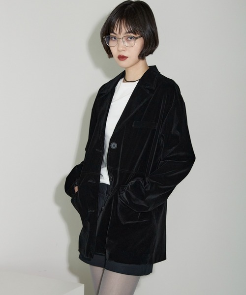 leimn（レイムン）の「ベロアテーラードジャケット（テーラードジャケット・レディース・ダークブラウン/ブラック・FREE）」の17枚目の写真