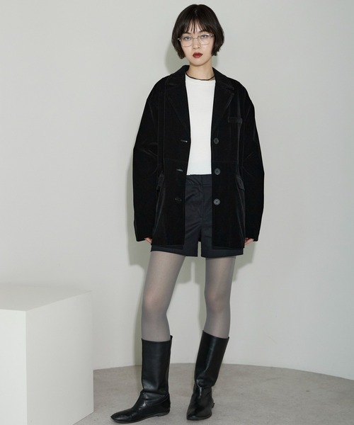 leimn（レイムン）の「ベロアテーラードジャケット（テーラードジャケット・レディース・ダークブラウン/ブラック・FREE）」の22枚目の写真