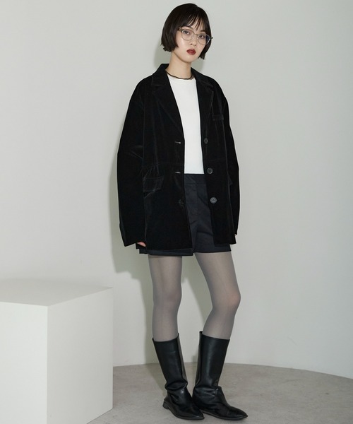 leimn（レイムン）の「ベロアテーラードジャケット（テーラードジャケット・レディース・ダークブラウン/ブラック・FREE）」の10枚目の写真
