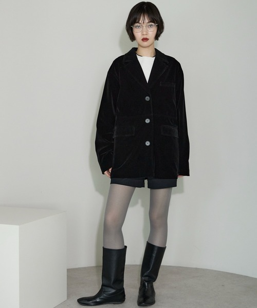 セール】ベロアテーラードジャケット（テーラードジャケット）｜leimn