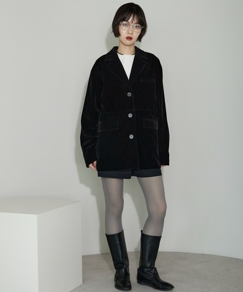 Hu0026M 最上級 ベロアテーラードジャケット 送料無料ジャケット レディース 冬 ベロア ベロア