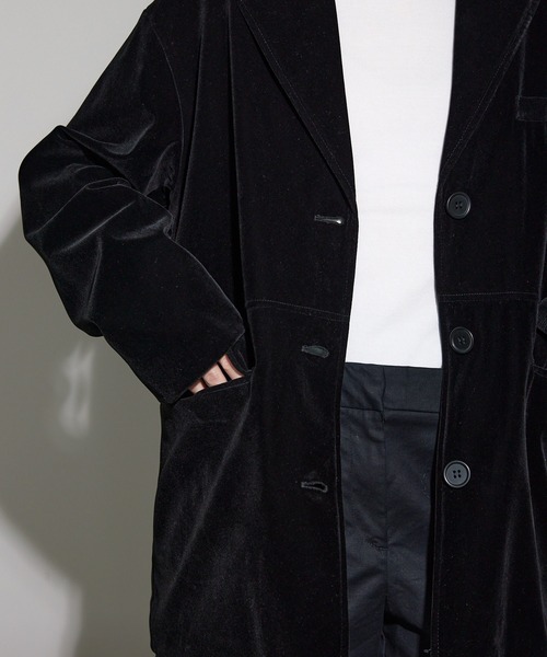 セール】ベロアテーラードジャケット（テーラードジャケット）｜leimn