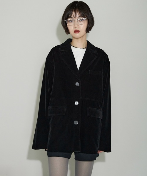セール】ベロアテーラードジャケット（テーラードジャケット）｜leimn