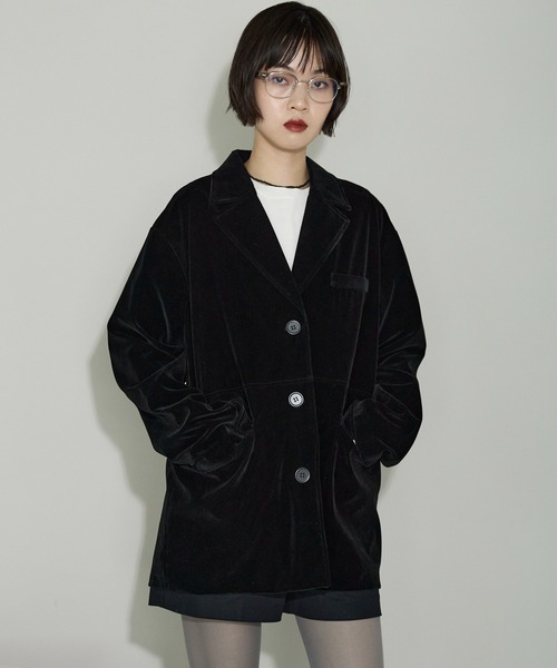 セール】ベロアテーラードジャケット（テーラードジャケット）｜leimn