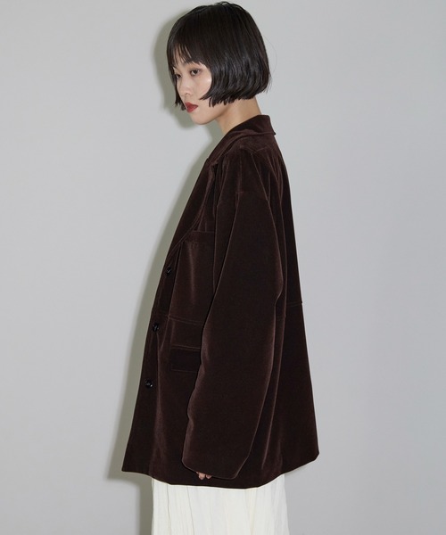 セール】ベロアテーラードジャケット（テーラードジャケット）｜leimn