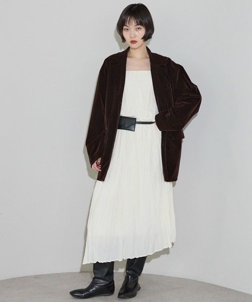 セール】ベロアテーラードジャケット（テーラードジャケット）｜leimn