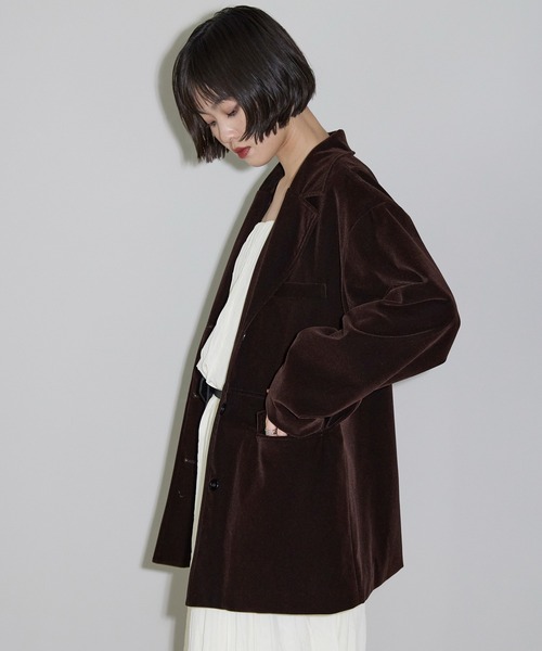 セール】ベロアテーラードジャケット（テーラードジャケット）｜leimn