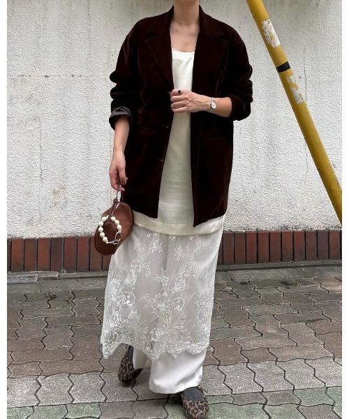 セール】ベロアテーラードジャケット（テーラードジャケット）｜leimn