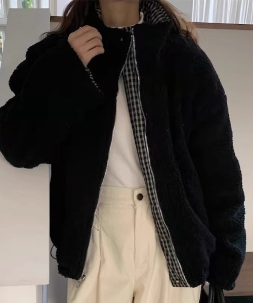 【セール】2way チェック柄ブルゾン（ブルゾン）｜AsRiRe（アスリレイ）