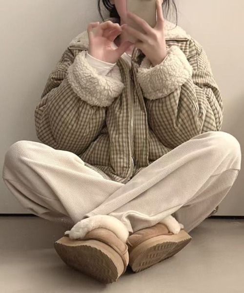 AsRiRe(アスリレイ)の「新色追加/2way チェック柄ブルゾン(ブルゾン・レディース・ブラウン/ブラック/アイボリー・M)」の15枚目の写真