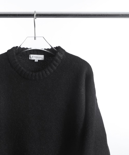 ZIP FIVE -White Line-(ジップファイブホワイトライン)の「【White Line】 リラックス フィット デイリー ニット / セーター(ニット/セーター・メンズ・オフホワイト/レッド/イエロー/ブルー/ブラック/チャコール・MEDIUM/LARGE/X-LARGE)」の8枚目の写真