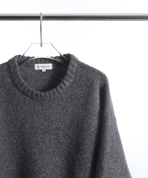 ZIP FIVE -White Line-(ジップファイブホワイトライン)の「【White Line】 リラックス フィット デイリー ニット / セーター(ニット/セーター・メンズ・オフホワイト/レッド/イエロー/ブルー/ブラック/チャコール・MEDIUM/LARGE/X-LARGE)」の9枚目の写真