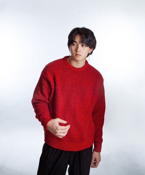 ZIP FIVE -White Line-(ジップファイブホワイトライン)の「【White Line】 リラックス フィット デイリー ニット / セーター(ニット/セーター・メンズ・オフホワイト/レッド/イエロー/ブルー/ブラック/チャコール・MEDIUM/LARGE/X-LARGE)」の17枚目の写真