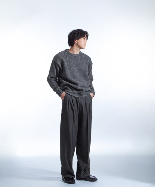 ZIP FIVE -White Line-(ジップファイブホワイトライン)の「【White Line】 リラックス フィット デイリー ニット / セーター(ニット/セーター・メンズ・オフホワイト/レッド/イエロー/ブルー/ブラック/チャコール・MEDIUM/LARGE/X-LARGE)」の22枚目の写真