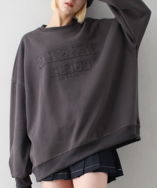 SpRay（スプレイ）の「貼付けロゴスウェット（スウェット・レディース・ボルドー/ブラック/チャコールグレー/グレー/モカ・FREE）」の3枚目の写真