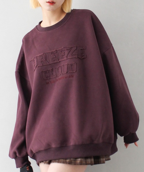 SpRay（スプレイ）の「貼付けロゴスウェット（スウェット・レディース・ボルドー/ブラック/チャコールグレー/グレー/モカ・FREE）」の8枚目の写真