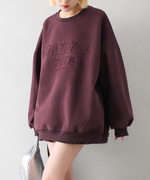 SpRay（スプレイ）の「貼付けロゴスウェット（スウェット・レディース・ボルドー/ブラック/チャコールグレー/グレー/モカ・FREE）」の9枚目の写真