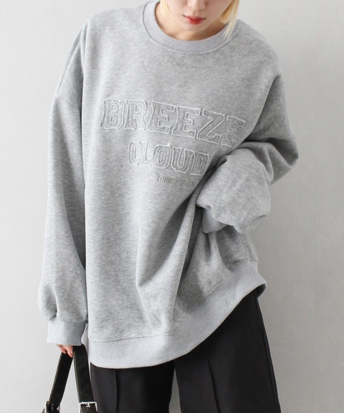 SpRay（スプレイ）の「貼付けロゴスウェット（スウェット・レディース・ボルドー/ブラック/チャコールグレー/グレー/モカ・FREE）」の13枚目の写真