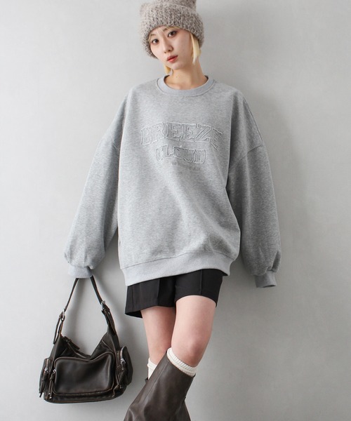 SpRay（スプレイ）の「貼付けロゴスウェット（スウェット・レディース・ボルドー/ブラック/チャコールグレー/グレー/モカ・FREE）」の15枚目の写真