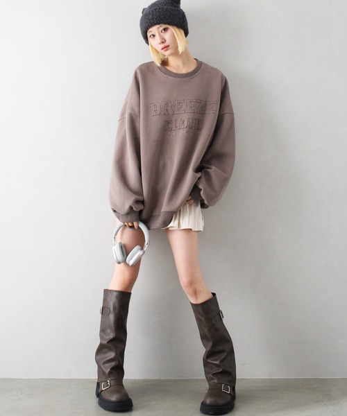 SpRay（スプレイ）の「貼付けロゴスウェット（スウェット・レディース・ボルドー/ブラック/チャコールグレー/グレー/モカ・FREE）」の16枚目の写真