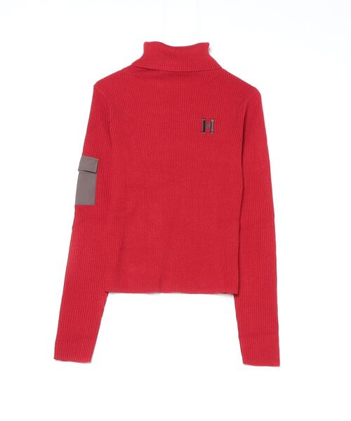 HTH（エイチティーエイチ）の「ribbed high neck（その他トップス・レディース・アッシュ/サックスブルー/オリーブ/アイボリー/レッド・フリー）」の12枚目の写真