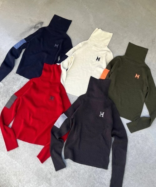 HTH（エイチティーエイチ）の「ribbed high neck（その他トップス・レディース・アッシュ/サックスブルー/オリーブ/アイボリー/レッド・フリー）」の7枚目の写真