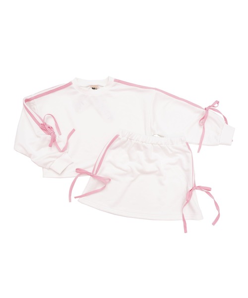 Bee des Bee（ビーデスビー）の「トレーナー＆スカート セットアップ（セットアップ・キッズ・ブラック/ライトブルー/グレー/ホワイト/ピンク・100cm/110cm/120cm/130cm/140cm/150cm）」の6枚目の写真