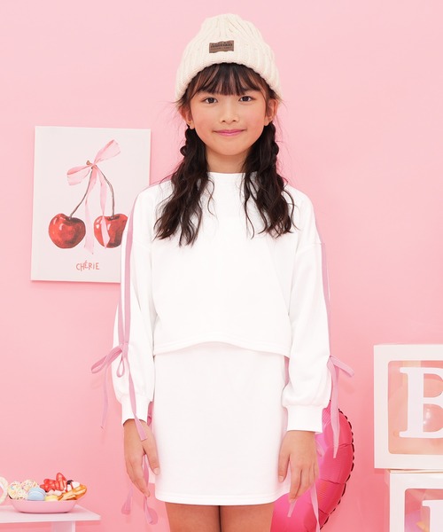 Bee des Bee（ビーデスビー）の「トレーナー＆スカート セットアップ（セットアップ・キッズ・ブラック/ライトブルー/グレー/ホワイト/ピンク・100cm/110cm/120cm/130cm/140cm/150cm）」の7枚目の写真