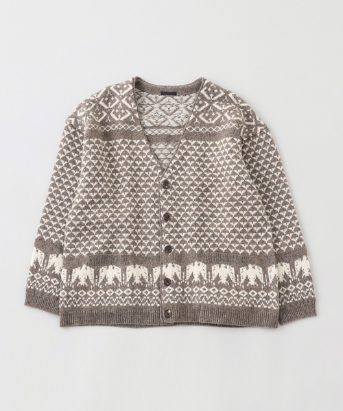 FILL THE BILL(フィルザビル)の「FILL THE BILL / フィルザビル SHETLAND NORDIC CARDIGAN 306-242024(カーディガン/ボレロ・メンズ・キャメル/ブラック・MEDIUM)」の2枚目の写真