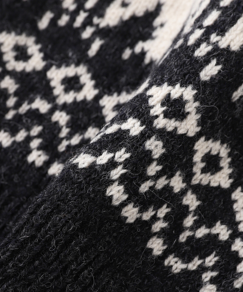 FILL THE BILL(フィルザビル)の「FILL THE BILL / フィルザビル SHETLAND NORDIC CARDIGAN 306-242024(カーディガン/ボレロ・メンズ・キャメル/ブラック・MEDIUM)」の4枚目の写真