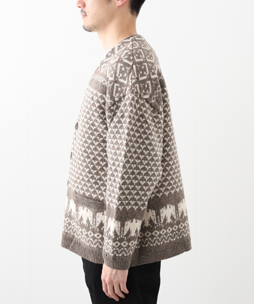 FILL THE BILL(フィルザビル)の「FILL THE BILL / フィルザビル SHETLAND NORDIC CARDIGAN 306-242024(カーディガン/ボレロ・メンズ・キャメル/ブラック・MEDIUM)」の8枚目の写真