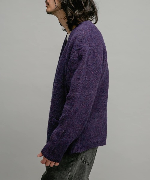 URBAN RESEARCH Sonny Label（アーバンリサーチサニーレーベル）の「モヘヤタッチVネックニットカーディガン（カーディガン/ボレロ・メンズ・グリーン/ダークブラウン/チャコールグレー/パープル・MEDIUM/LARGE）」の19枚目の写真