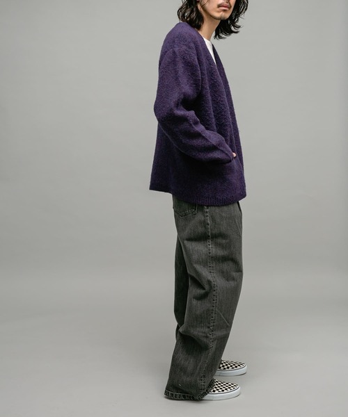 URBAN RESEARCH Sonny Label（アーバンリサーチサニーレーベル）の「モヘヤタッチVネックニットカーディガン（カーディガン/ボレロ・メンズ・グリーン/ダークブラウン/チャコールグレー/パープル・MEDIUM/LARGE）」の18枚目の写真