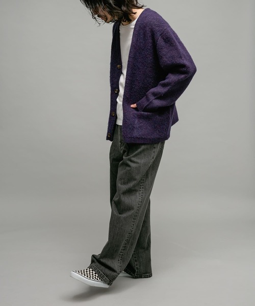 URBAN RESEARCH Sonny Label（アーバンリサーチサニーレーベル）の「モヘヤタッチVネックニットカーディガン（カーディガン/ボレロ・メンズ・グリーン/ダークブラウン/チャコールグレー/パープル・MEDIUM/LARGE）」の17枚目の写真