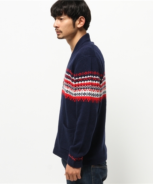 ivory court（アイボリーコート）の「7G SHEEP ノルディックパターンニット（カーディガン/ボレロ・メンズ・チャコールグレー/ネイビー・38/40）」の3枚目の写真