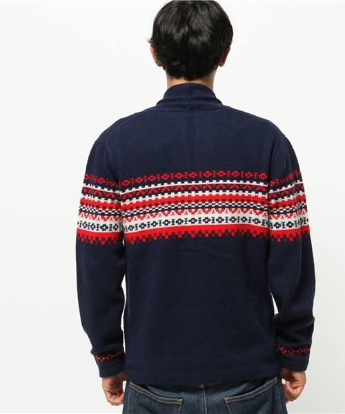 ivory court（アイボリーコート）の「7G SHEEP ノルディックパターンニット（カーディガン/ボレロ・メンズ・チャコールグレー/ネイビー・38/40）」の4枚目の写真