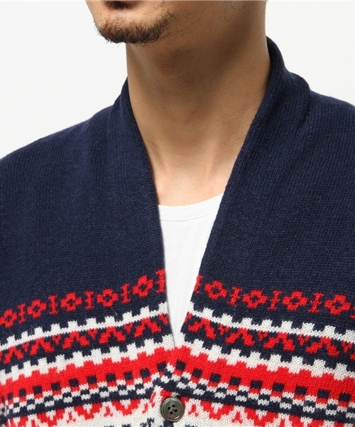 ivory court（アイボリーコート）の「7G SHEEP ノルディックパターンニット（カーディガン/ボレロ・メンズ・チャコールグレー/ネイビー・38/40）」の6枚目の写真