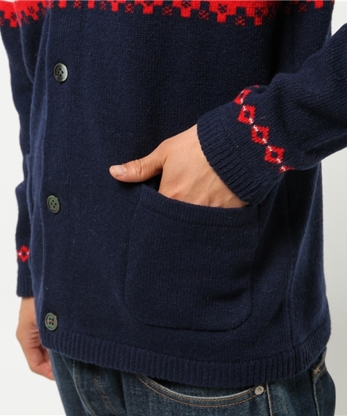 ivory court（アイボリーコート）の「7G SHEEP ノルディックパターンニット（カーディガン/ボレロ・メンズ・チャコールグレー/ネイビー・38/40）」の7枚目の写真