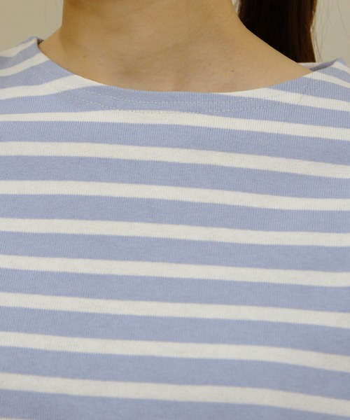 ORCIVAL（オーシバル）の「ORCIVAL/オーシバル　コットンロード　クルーネックロングスリーブプルオーバー　ボーダー　CREWNECK LONGSLEEVE P.O. BORDER　B259（Tシャツ/カットソー・レディース・ピンク/ブルー/ブラック/グリーン/スカイブルー・1）」の9枚目の写真