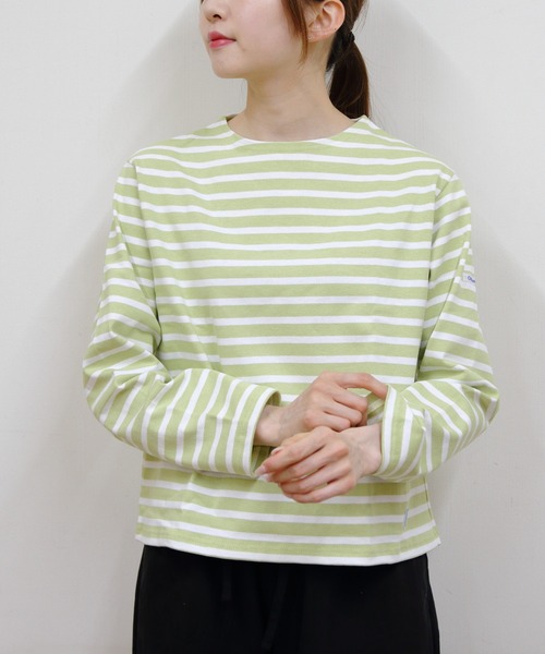 ORCIVAL（オーシバル）の「ORCIVAL/オーシバル　コットンロード　クルーネックロングスリーブプルオーバー　ボーダー　CREWNECK LONGSLEEVE P.O. BORDER　B259（Tシャツ/カットソー・レディース・ピンク/ブルー/ブラック/グリーン/スカイブルー・1）」の15枚目の写真