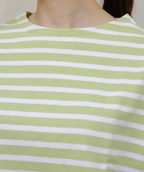 ORCIVAL（オーシバル）の「ORCIVAL/オーシバル　コットンロード　クルーネックロングスリーブプルオーバー　ボーダー　CREWNECK LONGSLEEVE P.O. BORDER　B259（Tシャツ/カットソー・レディース・ピンク/ブルー/ブラック/グリーン/スカイブルー・1）」の13枚目の写真